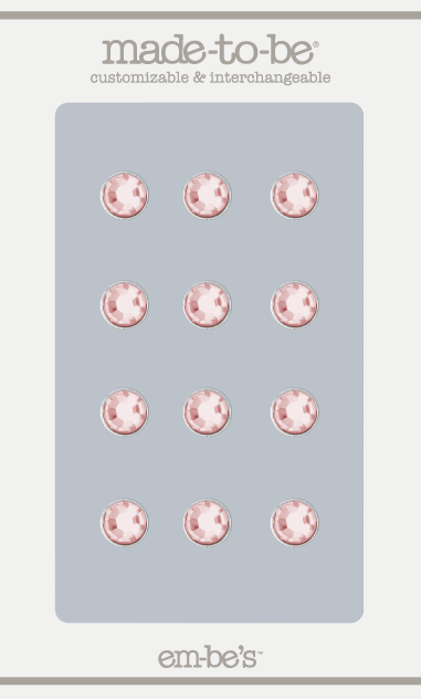 Rhinestone - Pale Pink (Set of 12) - made-to-be.com