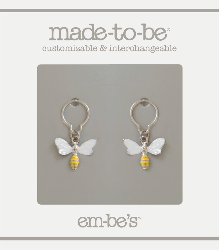 2 Charm Set - White Bee