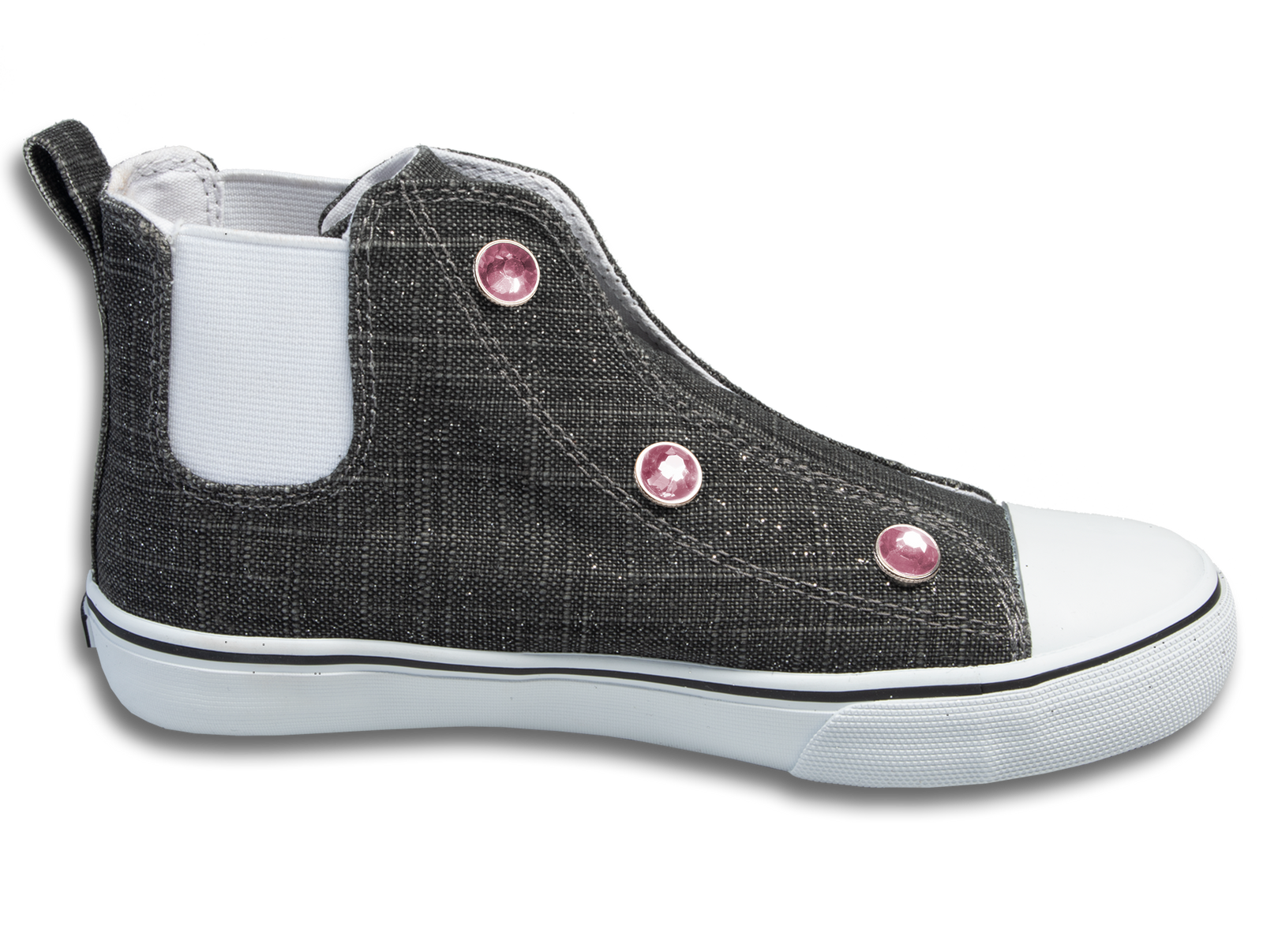 Speedster • Charcoal Sparkle W/Rhinestones (Youth Sizes: 10Y-3Y)
