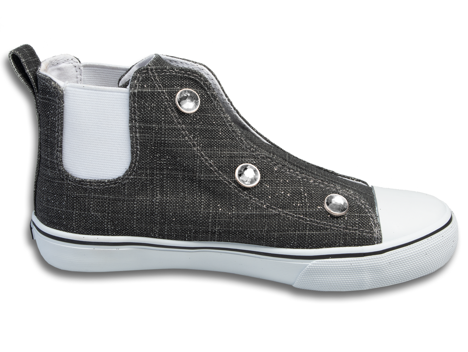 Speedster • Charcoal Sparkle W/Rhinestones (Youth Sizes: 10Y-3Y)