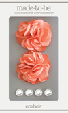 Satin Rosette Set - Dusty Coral