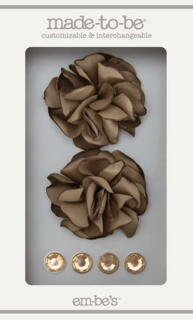 Satin Rosette Set - Dusty Gold