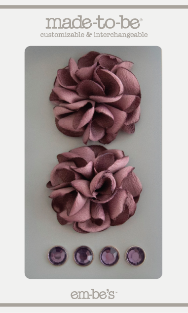 Satin Rosette Set - Dusty Purple